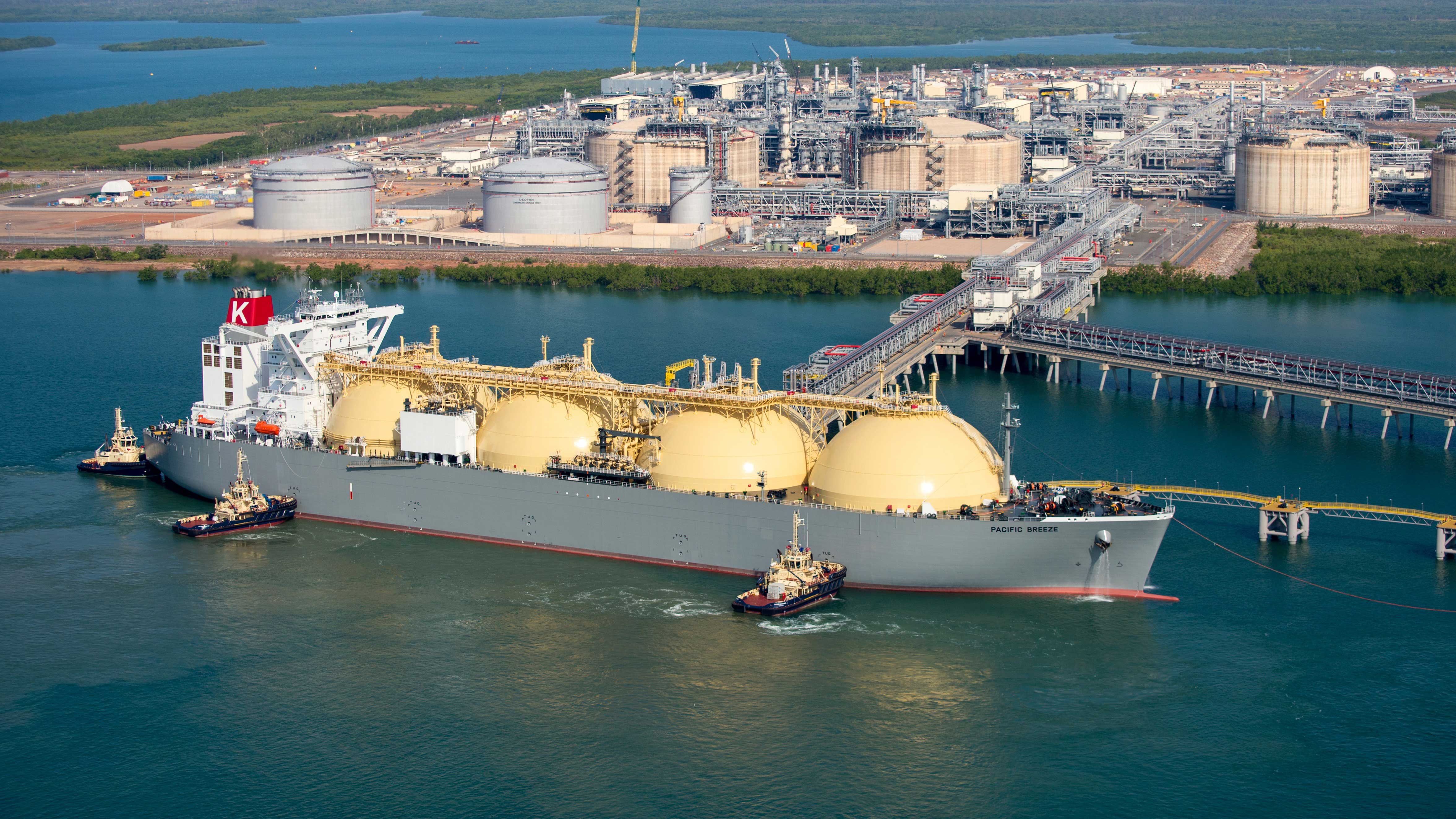 Inpex gas lpg ships and port